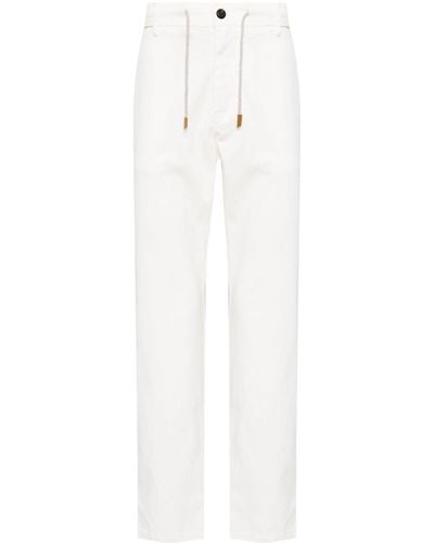 Eleventy Slim-cut Drawstring Pants - White