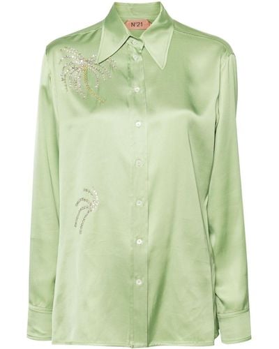 N°21 Bead-embellished Shirt - Green
