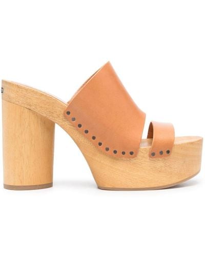 Isabel Marant Hyun 120mm Leather Mules - Natural