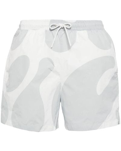 Alpha Tauri Abstract-print Deck Shorts - White