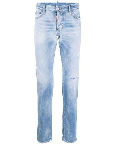 DSquared² Jeans slim con effetto schiarito - Blu