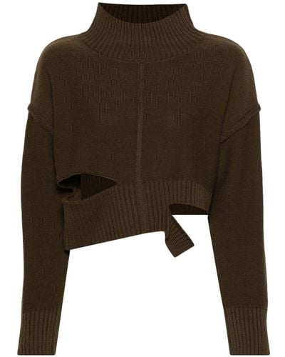 MM6 by Maison Martin Margiela Distressed Cropped Jumper - Green