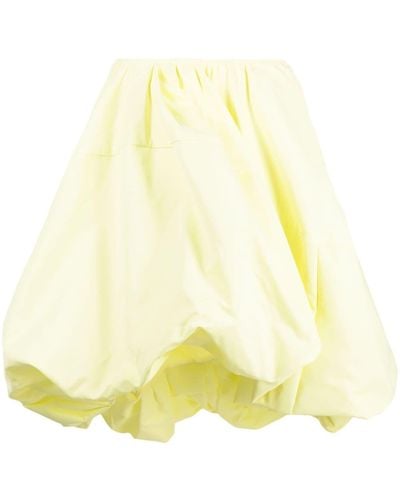 Sportmax Asymmetric Cotton Skirt - Yellow