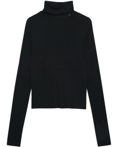 Anine Bing Lia Logo-plaque Sweater - Black