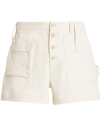 Etro Cotton High-waisted Shorts - Natural