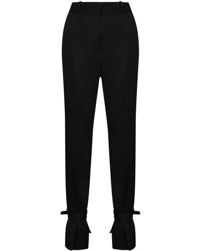 JW Anderson Tie Hem Slim Fit Trousers - Black