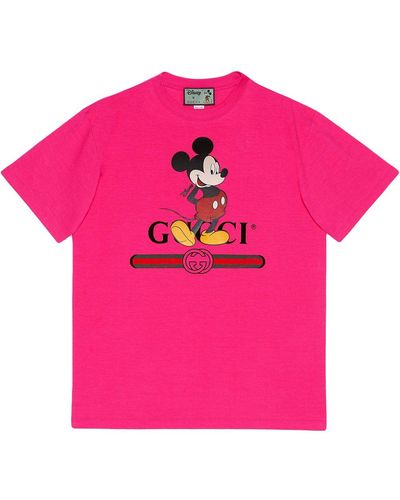 Gucci Camiseta oversize con logo de x Disney - Rosa