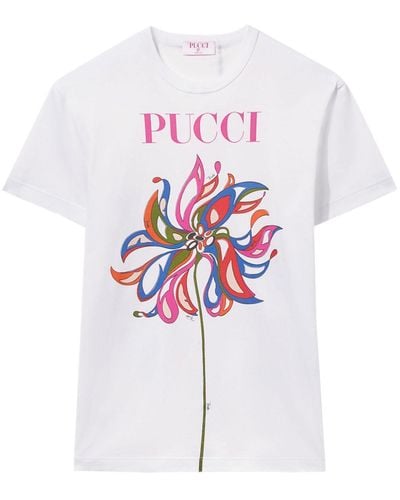 Emilio Pucci T-shirt en coton à logo imprimé - Blanc