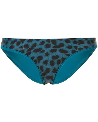 Duskii Reversible Leopard-print Bikini Bottoms - Green