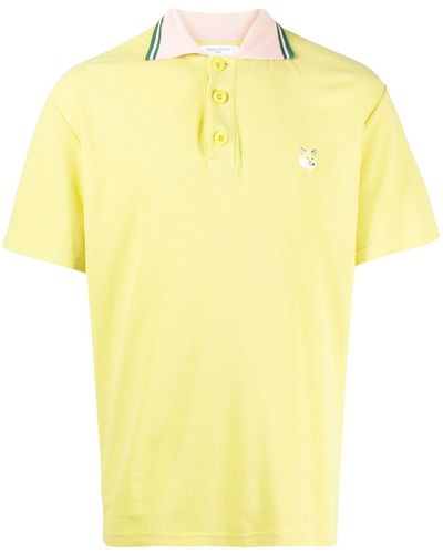 Maison Kitsuné Poloshirt mit Logo-Patch - Gelb