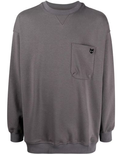 ZZERO BY SONGZIO Patch-pocket Crew-neck Sweatshirt - Grey