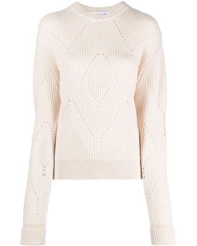 Jacob Cohen Chunky-knit Virgin Wool Blend Sweater - White