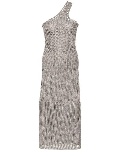 IRO Robe Widdy en maille ajourée - Gris