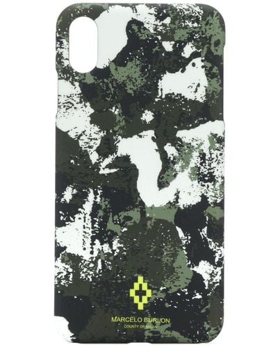 Marcelo Burlon Coque de téléphone à imprimé camouflage - Vert