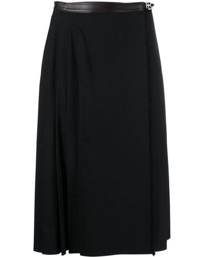 Ralph Lauren Collection Jupe plissée à taille ceinturée - Noir