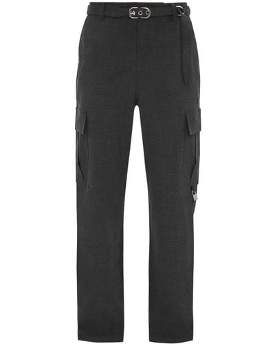 JW Anderson Straight-leg Wool Cargo Trousers - Grey