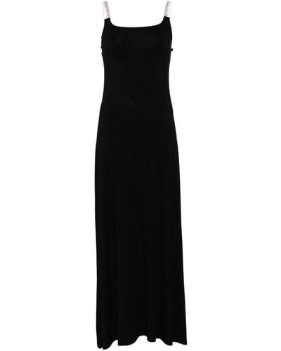 Emporio Armani Logo-straps Slip Dress - Black