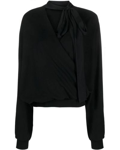Blumarine Attached-scarf Wrap Blouse - Black