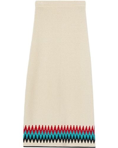 Jil Sander Jupe trapèze en coton à taille haute - Blanc