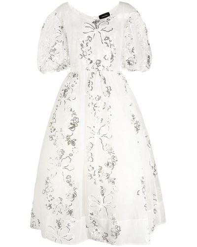 Simone Rocha Sequin-embellished Tulle Maxi Dress - White