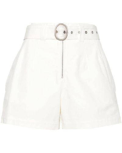 Jil Sander Belted Denim Shorts - White