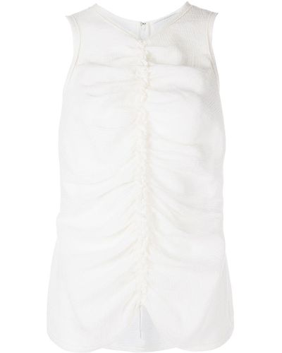 3.1 Phillip Lim Plissé Shirred Tank Top - White