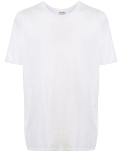 Saint Laurent T-Shirt mit rundem Ausschnitt - Weiß