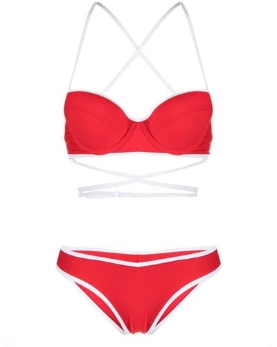 Noire Swimwear Bikini con top a balconcino - Rosso
