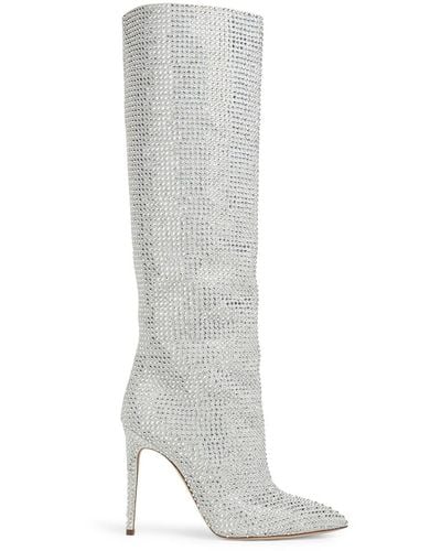 Paris Texas Holly Crystal-embellished 105mm Knee Boots - White