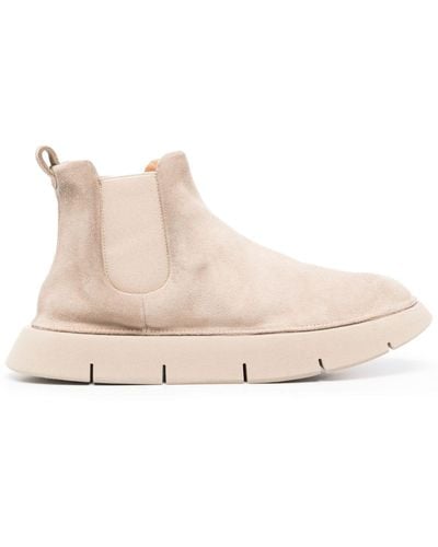 Marsèll Suede Round-toe Slip-on Boots - Natural