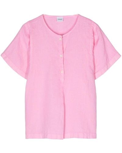 Aspesi Short-sleeves Linen Blouse - Pink