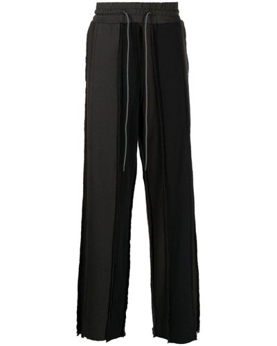 Mostly Heard Rarely Seen Paneled Cotton Track Pants - Black