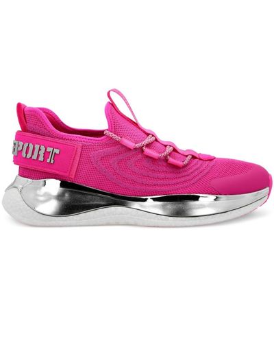 Philipp Plein Runnr Logo-plaque Knitted Sneakers - Pink