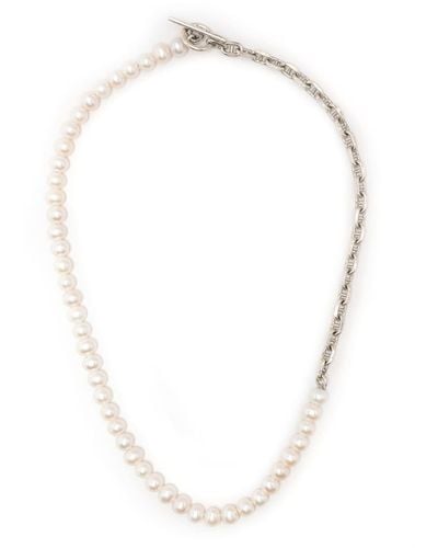 M. Cohen Collar Perla Marinia con cadena - Blanco