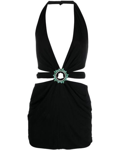 Roberto Cavalli Ring-embellished Mini Dress - Black