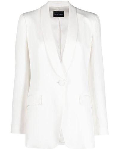 Emporio Armani Tailored Single-breasted Blazer - White