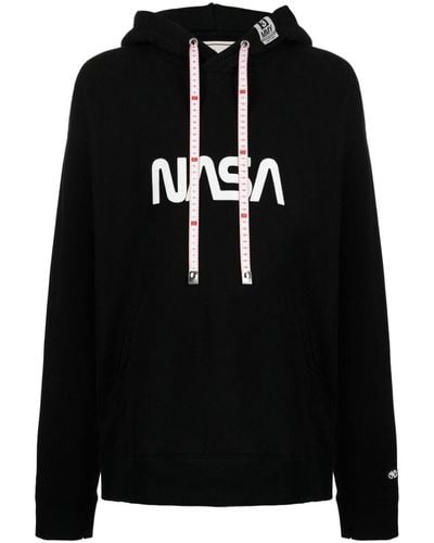 Maison Mihara Yasuhiro Sudadera con capucha y estampado NASA - Negro