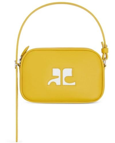 Courreges Slim Leather Camera Bag - Yellow