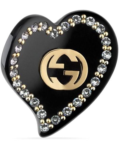 Gucci Haarspeld Met GG Logo - Zwart