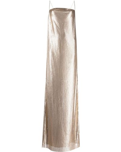 Alice + Olivia Harmony Chainmail Maxi Slip Dress - Natural