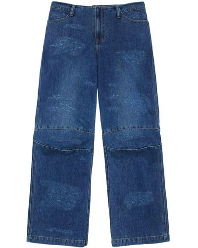 Adererror Distressed Wide-leg Jeans - Blue