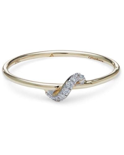 Otiumberg 9kt Yellow Gold Wave Diamond Ring - White