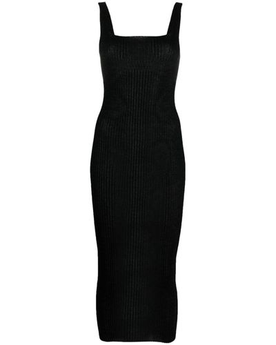 a. roege hove Emma Ribbed-knit Midi Dress - Black
