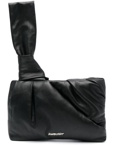 Ambush Nejiri Leather Clutch Bag - Black