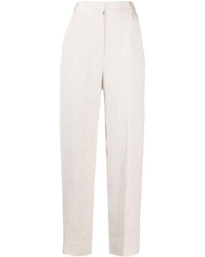 Emporio Armani Pantalon droit à plis marqués - Blanc