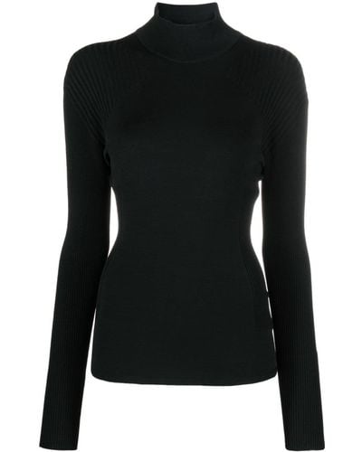Issey Miyake Pull Mellow à col montant - Noir