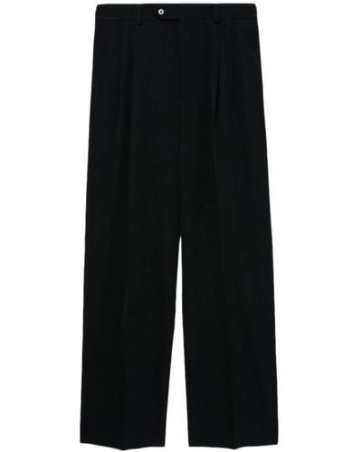 AURALEE Wool Straight-leg Pants - Black