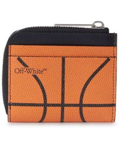 Off-White c/o Virgil Abloh Basketball geldbörse mit logo - Orange