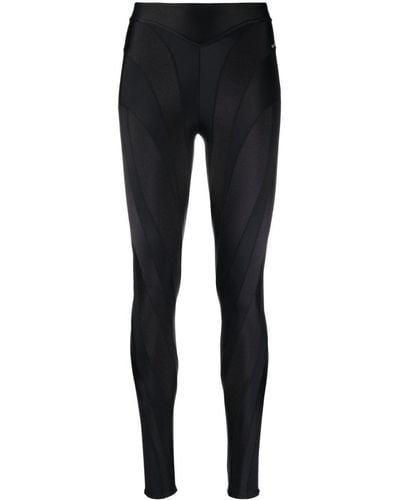 Mugler Spiral Panelled leggings in Blue Lyst