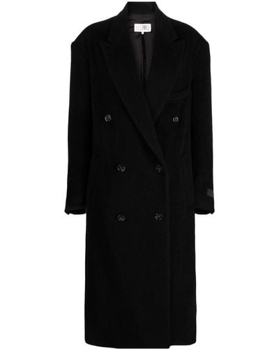 MM6 by Maison Martin Margiela Double-breasted Tailored Coat - Black